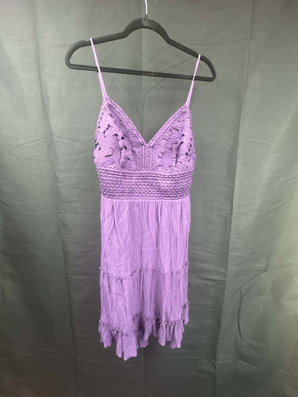 Shyanne Lavender Crochet Bodice Mini Dress